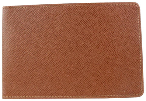 Louis Vuitton Brown Taiga Leather Card Holder ID Wallet case 511lvs68