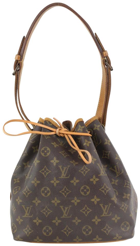 Louis Vuitton Monogram Petit Noe Drawstring Bucket Hobo 11LV106