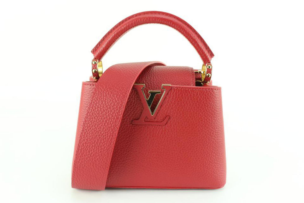 Louis Vuitton Scarlet Red Taurillon Leather Capucines Mini 70lz825s