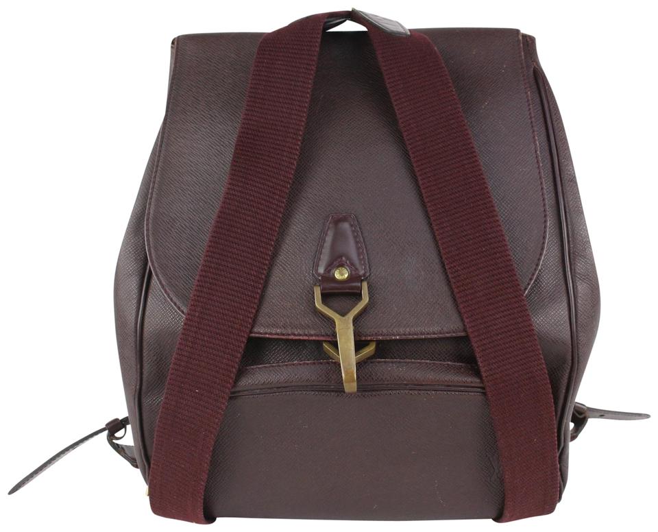 Louis Vuitton Burgundy Taiga Leather Cassiar Backpack 1015lv42