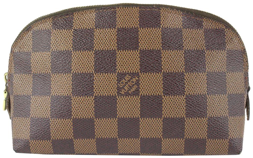 Louis Vuitton Damier Ebene Cosmetic Pouch Demi Ronde Toiletry Pouch 104lv56