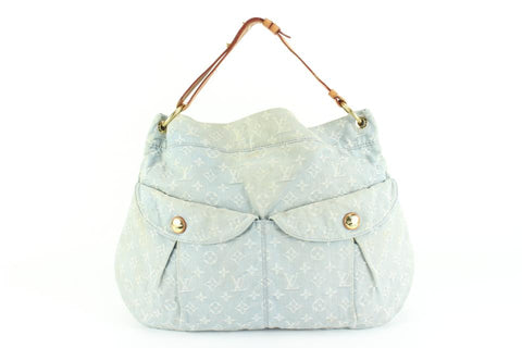 Louis Vuitton Light Blue Monogram Denim  Daily GM Hobo Bag 27lk53s