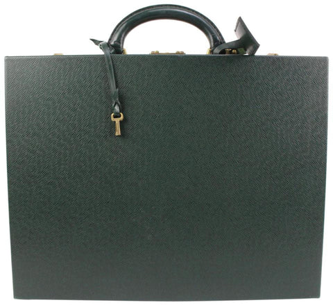 Louis Vuitton Green Taiga Diplomat Briefcase Hard Trunk 7L815a