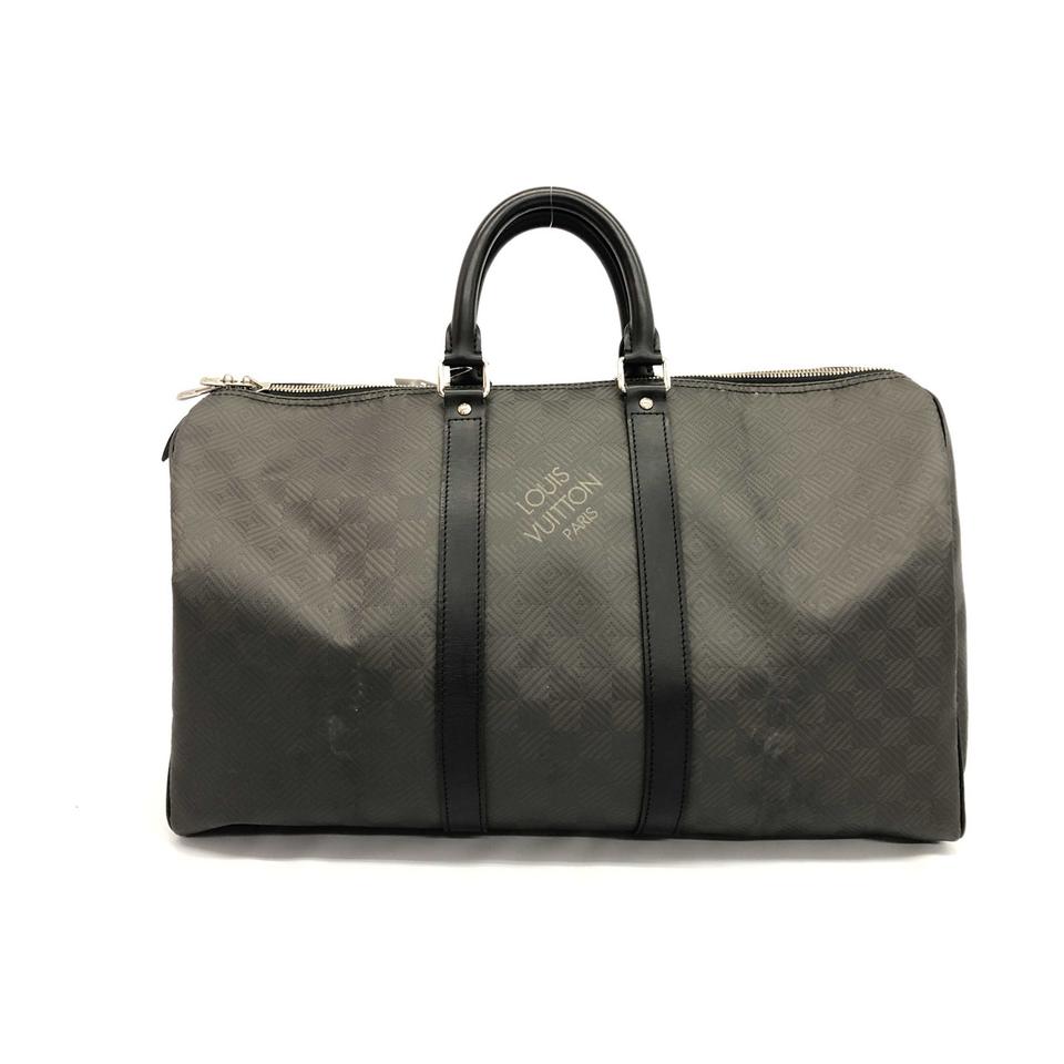 Louis Vuitton Damier Carbon Fiber Keepall 45 Carbone Duffle Bag 476lvs63