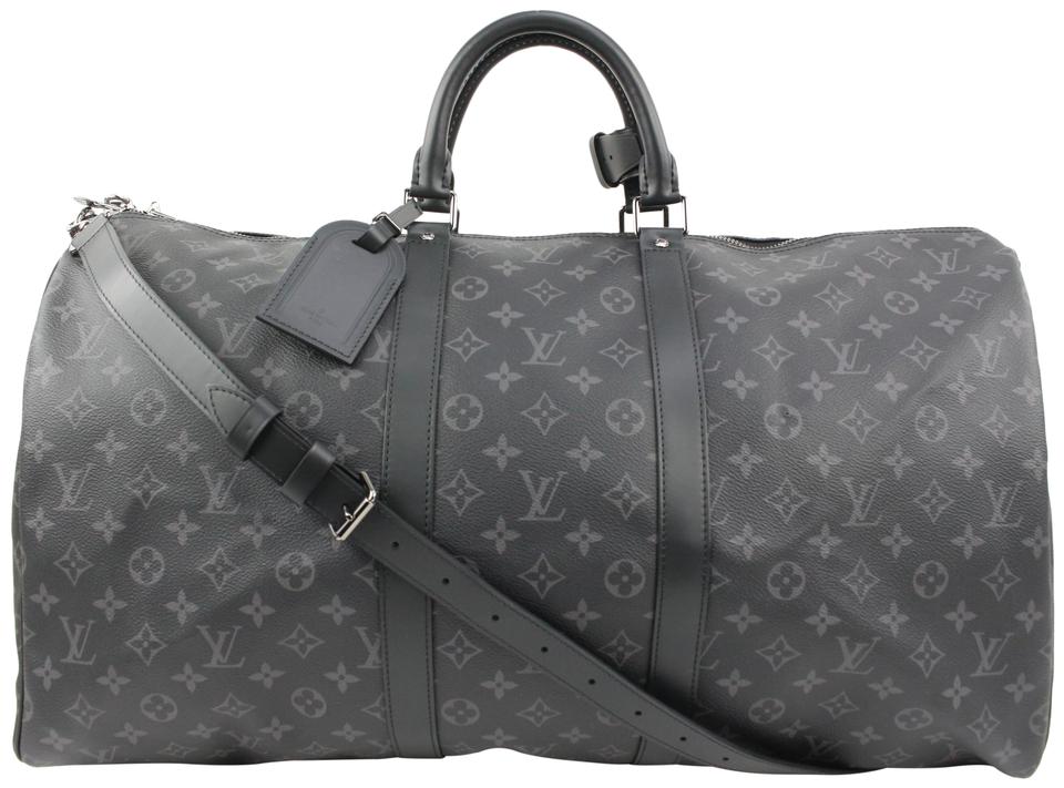 Louis Vuitton Black Monogram Eclipse Keepall Bandouliere 55 Duffle Bag Strap 39L0V