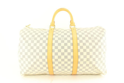 Louis Vuitton Damier Azur Keepall 50 Duffle Bag 15lk616s