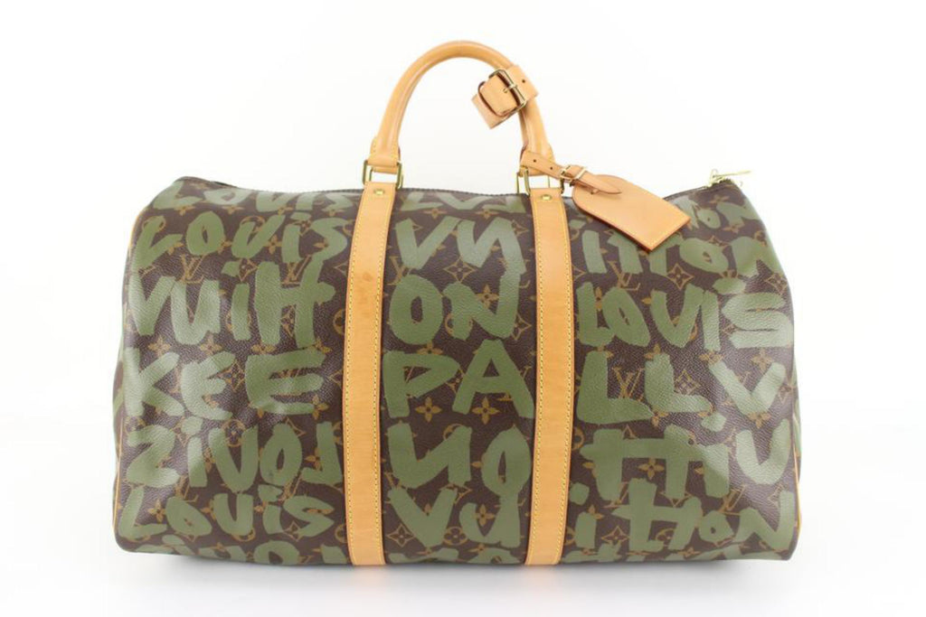 Louis Vuitton Stephen Sprouse Khaki Green Monogram Graffiti Keepall 50 64lz817s