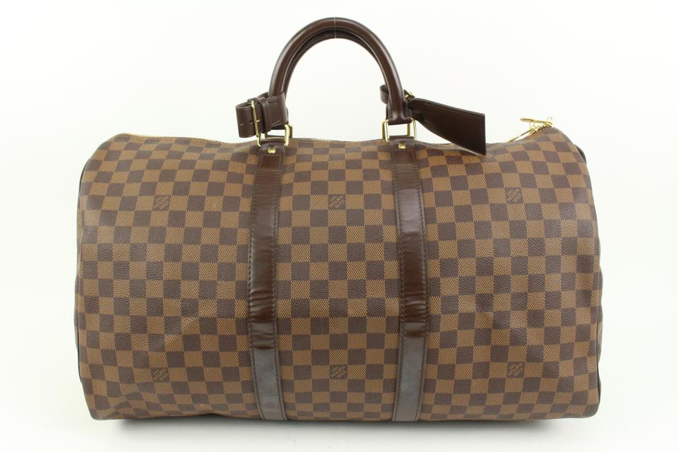 Louis Vuitton Damier Ebene Keepall 50 Boston Duffle Bag 78lz422s