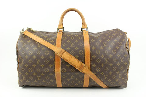 Louis Vuitton Monogram Keepall Bandouliere 55 Boston Duffle Bag 81lz422s