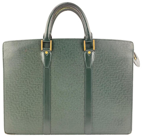 Louis Vuitton Green Taiga Leather Lozan Attache Briefcase 40LVL1125