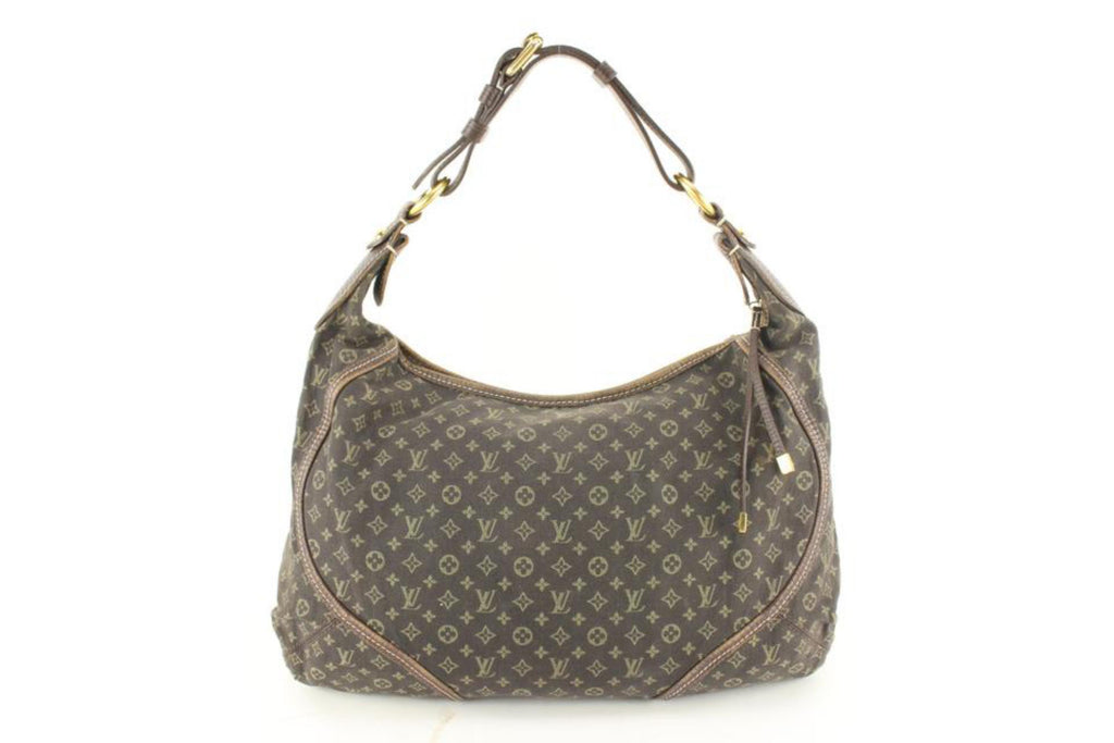 Louis Vuitton Brown Monogram Mini Lin Manon MM Hobo 24lk617s