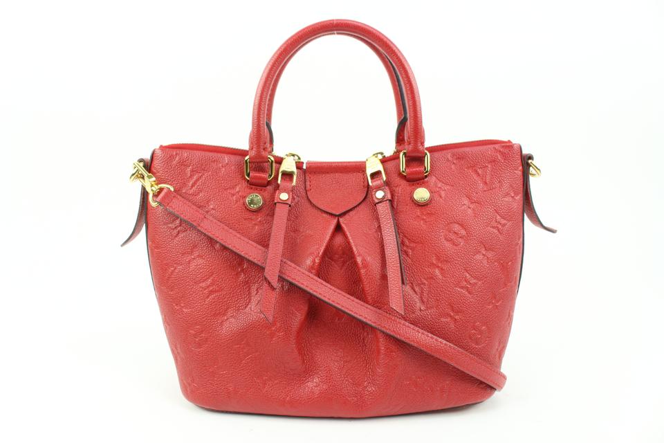 Louis Vuitton Red Monogram Leather Empreinte Mazarine PM 2way s28lv18