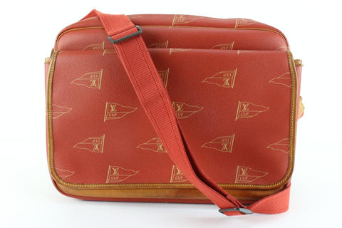 Louis Vuitton 1995 LV Cup Red Calvi Messenger 91lz817s