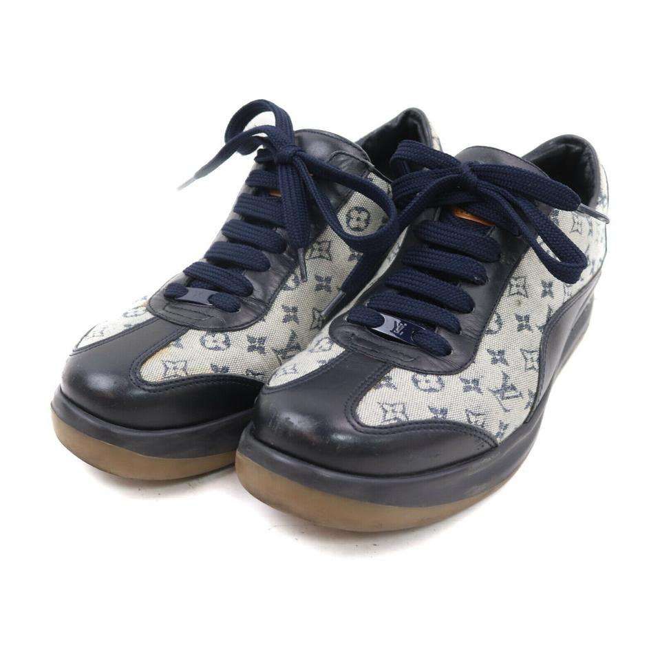 Louis Vuitton Women's 36 Navy Monogram Mini Lin Sneaker 863492