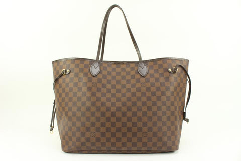 Louis Vuitton Large Damier Ebene Neverfull GM Tote Bag 6lv34s