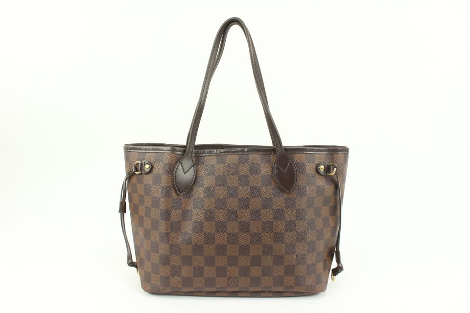 Louis Vuitton Small Damier Ebene Neverfull PM Tote Bag 4lv34s