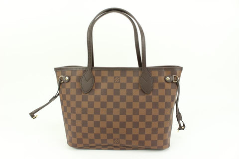 Louis Vuitton Small Damier Ebene Neverfull PM Tote Bag 44lk82