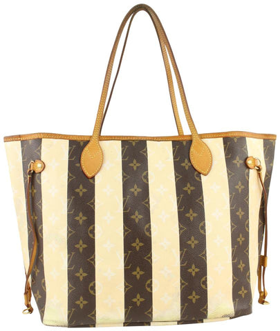 Louis Vuitton Limited Rare Stripe Monogram Rayures Neverfull MM Tote 4LV1019