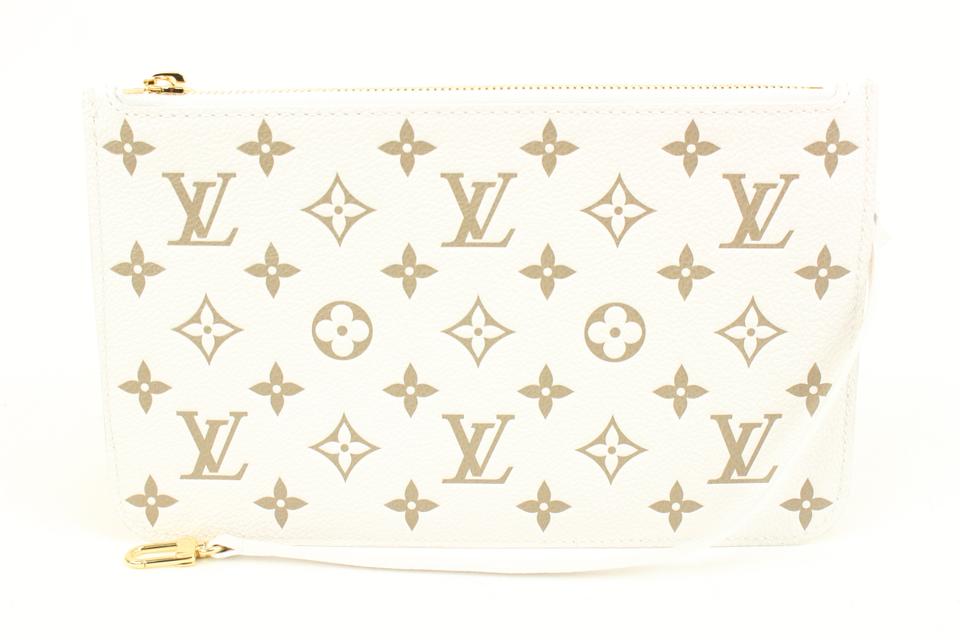 Louis Vuitton Limited Beige Monogram Empreinte Neverfull Pochette MM or GM 46lk32