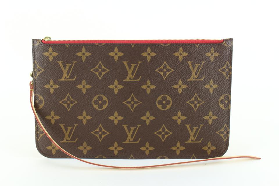 Louis Vuitton Cherry Red Monogram Neverfull Pochette GM or MM 13lz89s