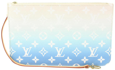 Louis Vuitton Limited Monogram Blue By the Pool Neverfull Pochette Wristlet 21lk311s