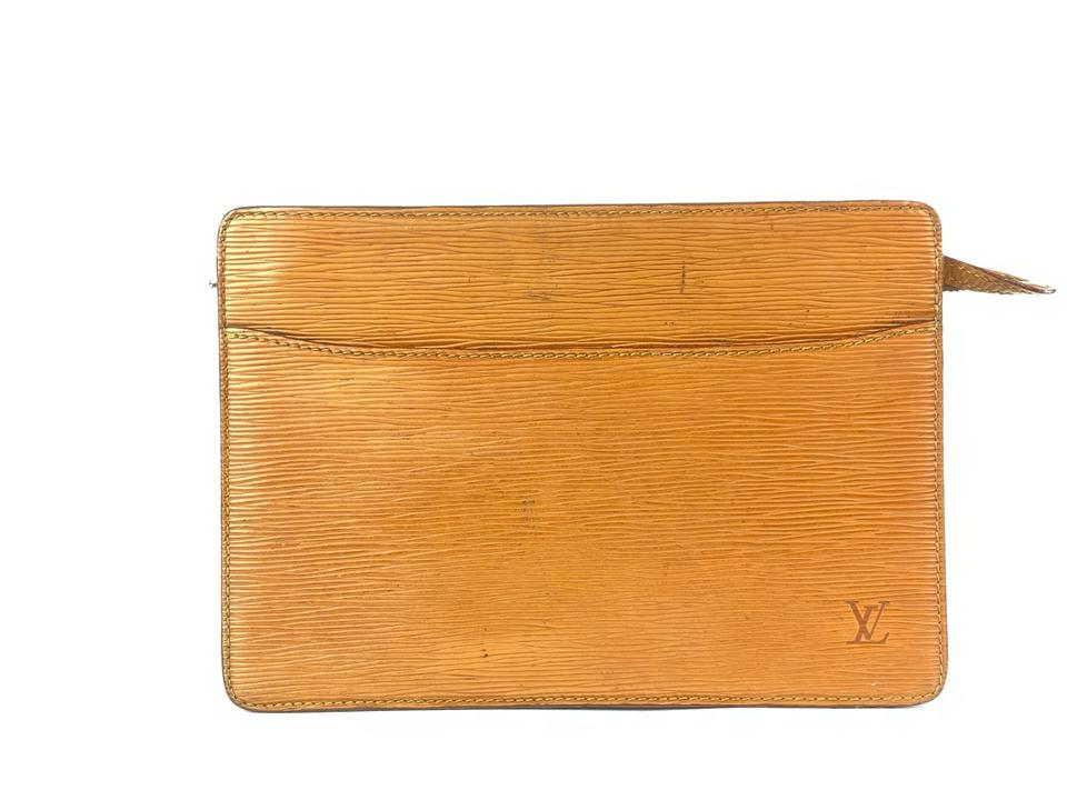 Louis Vuitton Brown Epi Leather Pochette Homme Envelope Clutch 7LV910