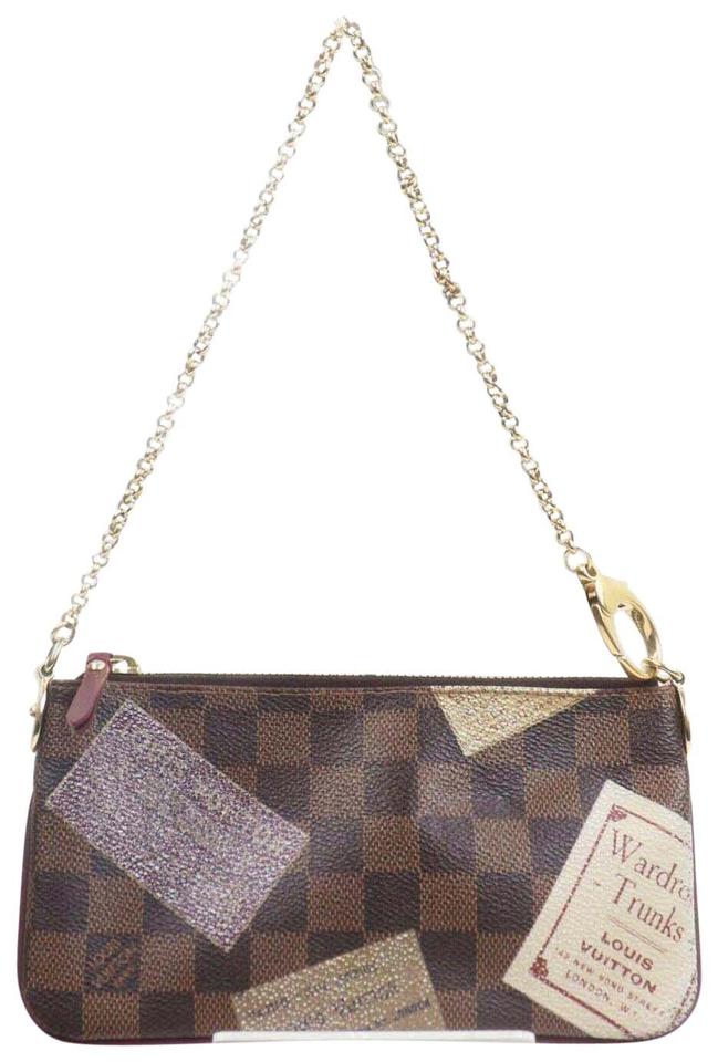 Louis Vuitton Damier Ebene Trunks Pochette Milla Wristlet Bag 862895