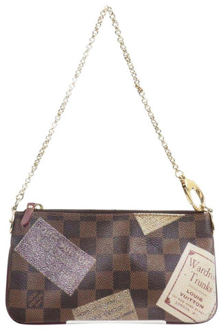 Louis Vuitton Damier Ebene Trunks Pochette Milla Wristlet Bag 862895