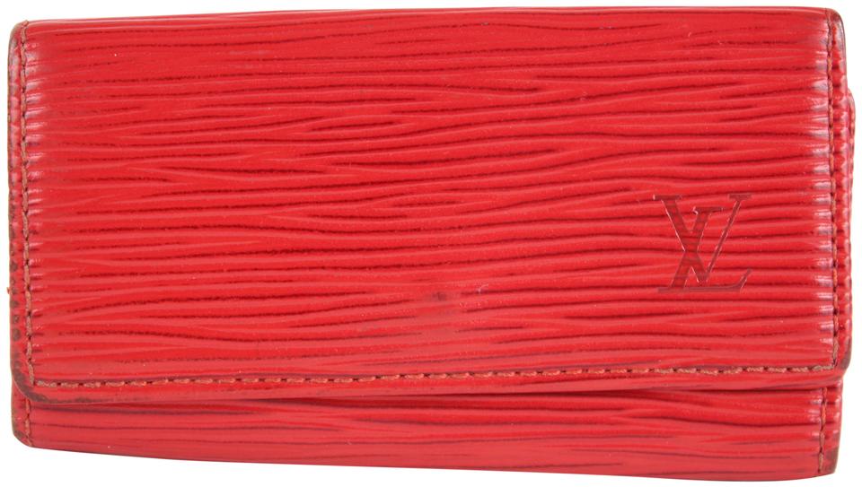 Louis Vuitton Red Epi Leather Multicles 4 Key Holder Case Wallet 10lvs1229