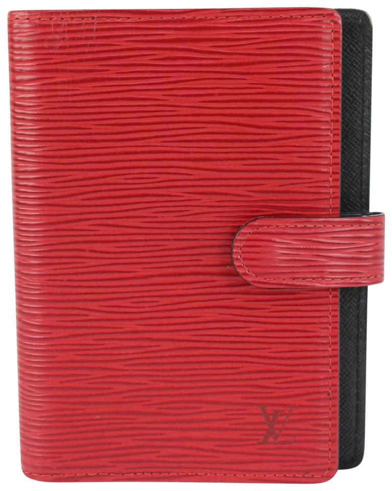 Louis Vuitton Red Epi Leather Small Ring Agenda PM Diary Cover 170lv730