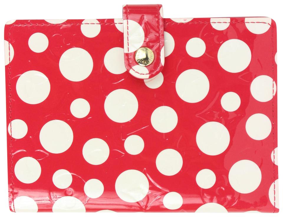 Louis Vuitton Red Kusama Vernis Infinity Dot Pumpkin Small Ring Agenda PM 252lv15