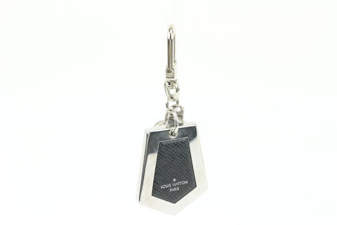 Louis Vuitton Silver x Black Taiga Keychain Bag Charm Pendant 45lz421s