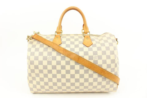 Louis Vuitton Damier Azur Speedy Bandouliere 35 Boston with Strap 10lk323s