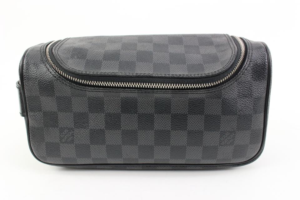 Louis Vuitton Damier Graphite Toiletry Pouch Cosmetic Case Travel Dopp 48lv314s