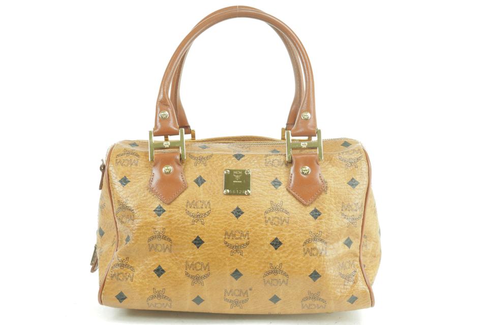 MCM Cognac Monogram Visetos Boston 231455