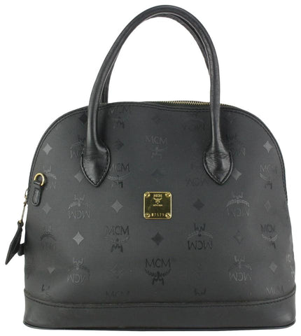 MCM Black Monogram Visetos Dome Bag 916mcm95