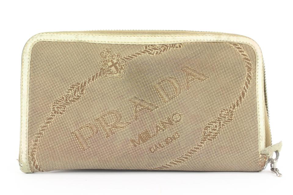 Prada Beige Zippy Wallet 335pr223