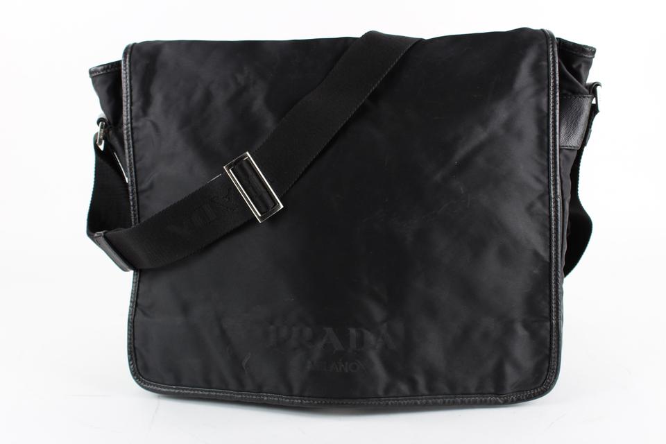 Prada Black Tessuto Messenger Crossbody Bag 8pr1229